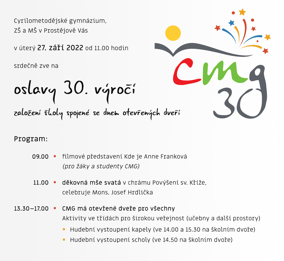 30 let cmg pozvanka