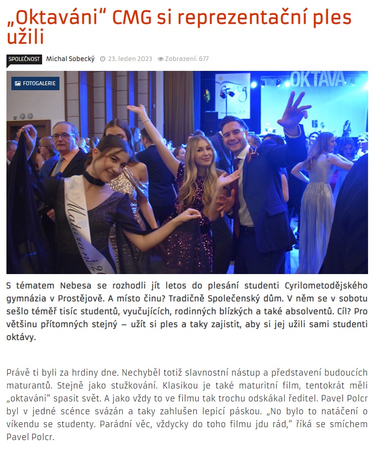 „Oktaváni“ CMG si reprezentační ples užili